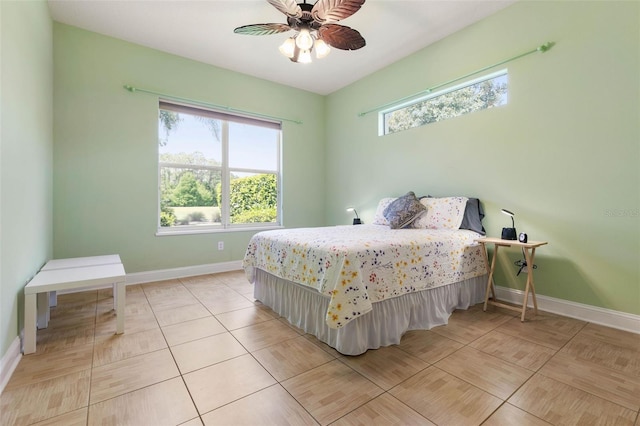 bedroom with ceiling fan