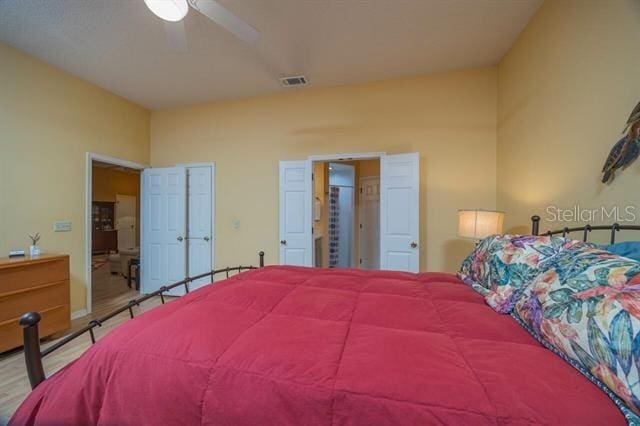 bedroom featuring ceiling fan