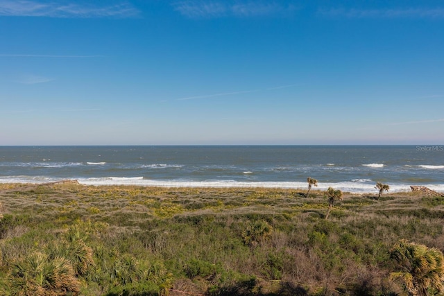 property view of water with a beach view