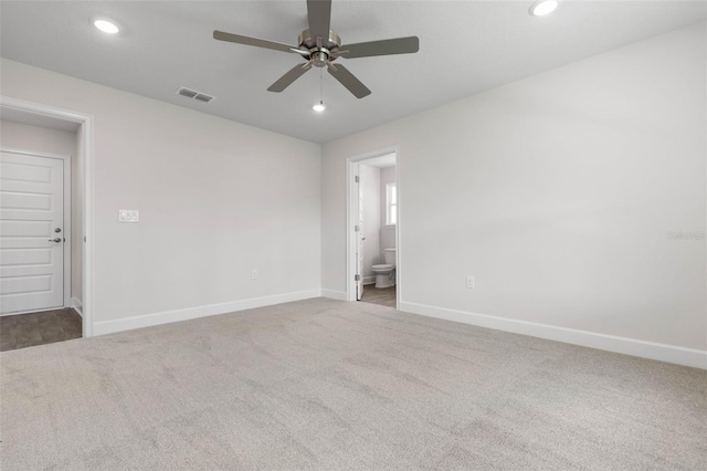 13 Primrose Ln, Palm Coast, FL 32164 - carpeted spare room featuring a ceiling fan, baseboards, and recessed lighting