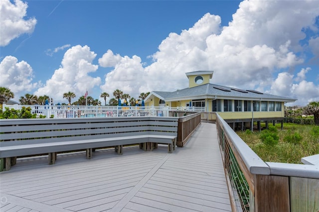 view of dock area