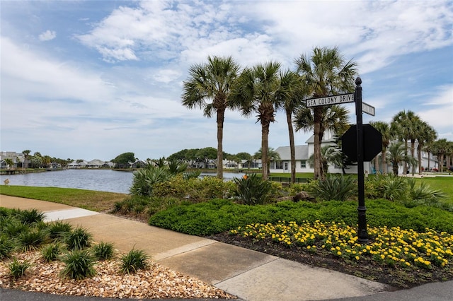 view of property's community featuring a water view