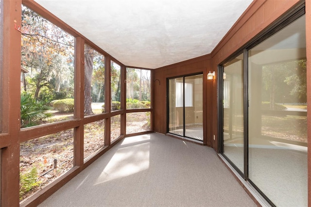 view of unfurnished sunroom