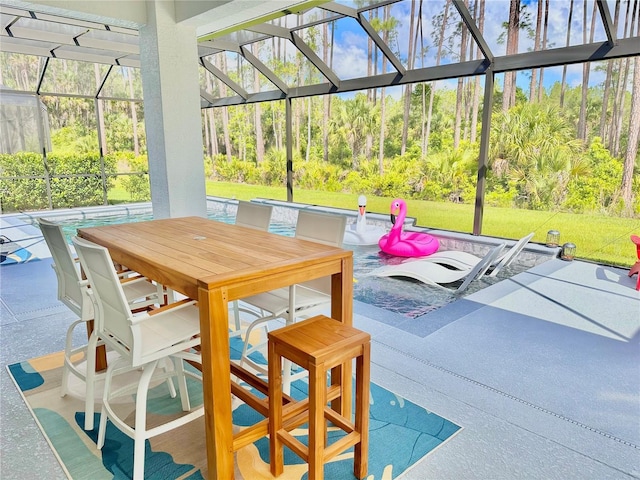 view of sunroom