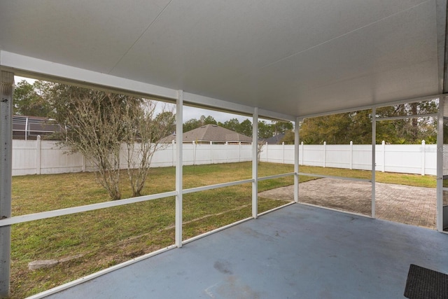 view of unfurnished sunroom