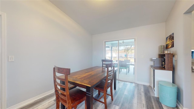 dining room with hardwood / wood-style floors