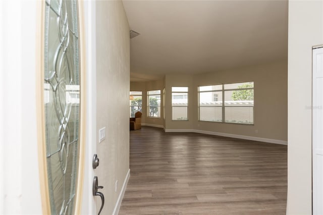 interior space with hardwood / wood-style floors