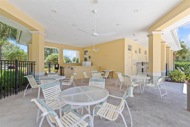 view of patio / terrace with ceiling fan