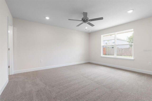 15 Serene Pl, Palm Coast, FL 32164 - carpeted empty room featuring baseboards, ceiling fan, and recessed lighting