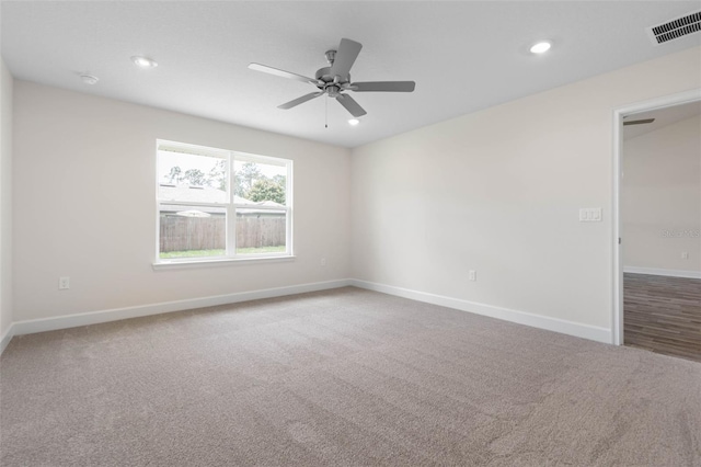 15 Serene Pl, Palm Coast, FL 32164 - carpeted empty room with baseboards, recessed lighting, and ceiling fan