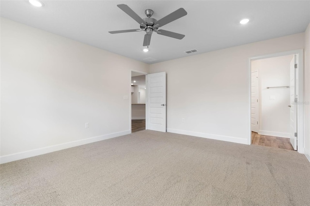 15 Serene Pl, Palm Coast, FL 32164 - unfurnished bedroom featuring carpet, baseboards, recessed lighting, and ceiling fan