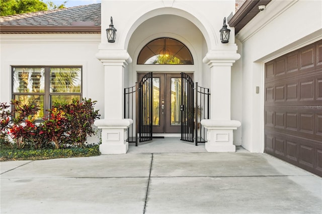 entrance to property with french doors