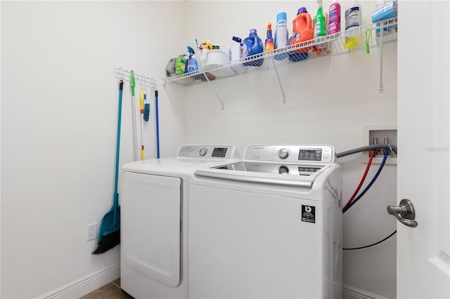 laundry room featuring independent washer and dryer