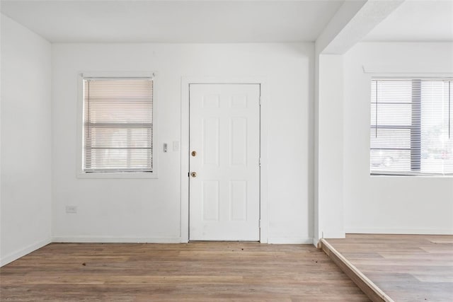 foyer entrance featuring light hardwood / wood-style flooring