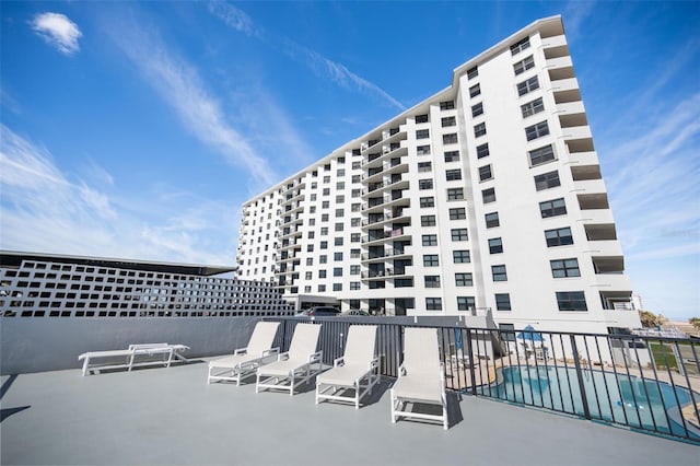 exterior space with a community pool