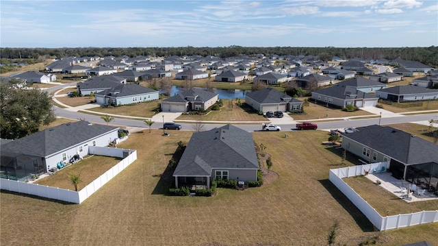 bird's eye view with a residential view