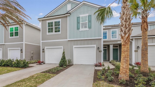 view of front of home with a garage