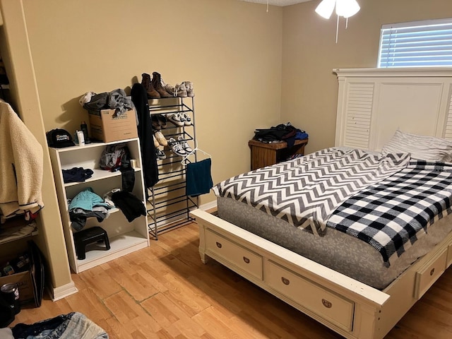 bedroom featuring light hardwood / wood-style flooring