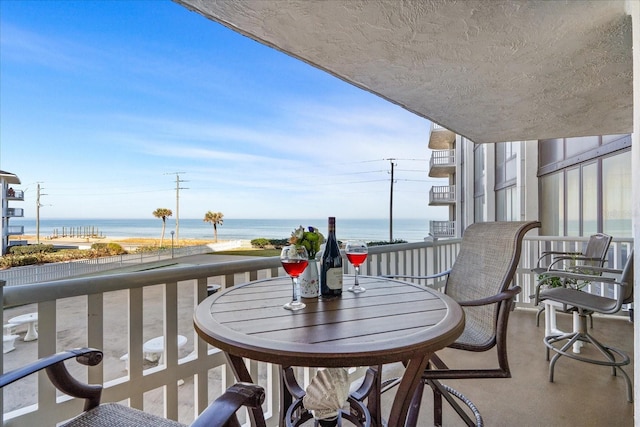 balcony with a water view