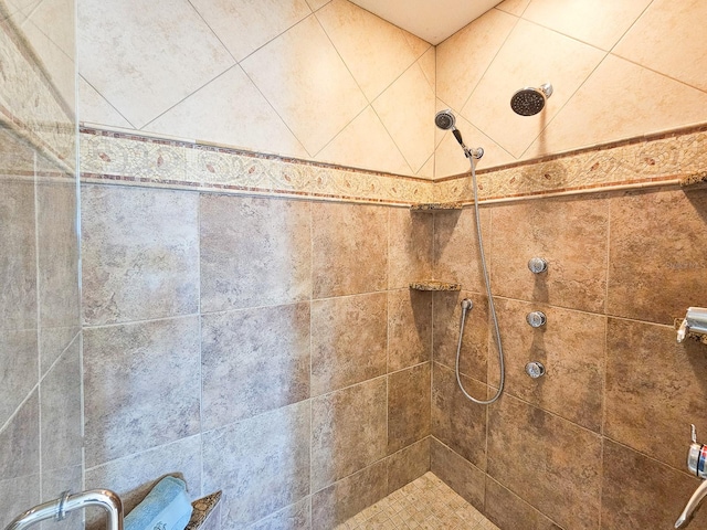 details with tiled shower