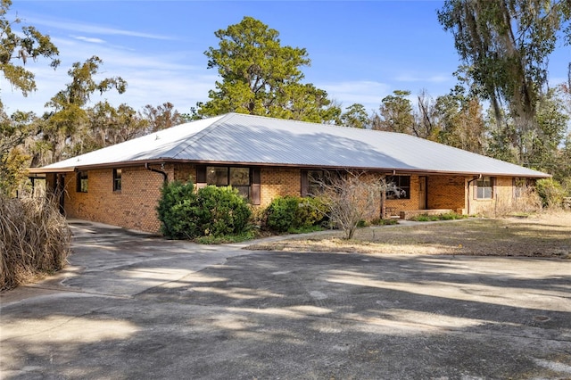 view of single story home