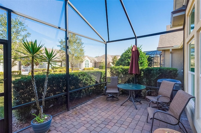 view of unfurnished sunroom