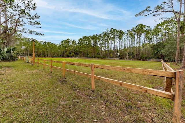 view of yard featuring a rural view