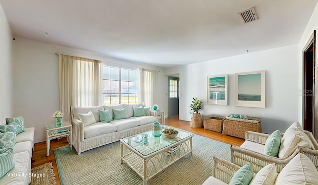 living room featuring hardwood / wood-style flooring