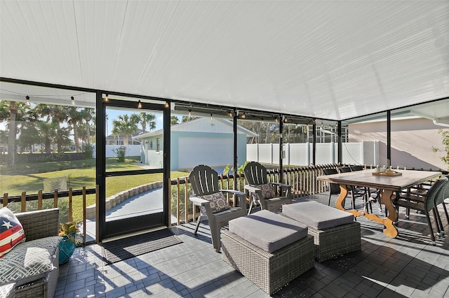 view of sunroom