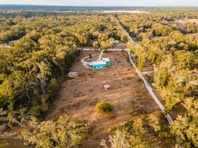 aerial view of property's location with a forest
