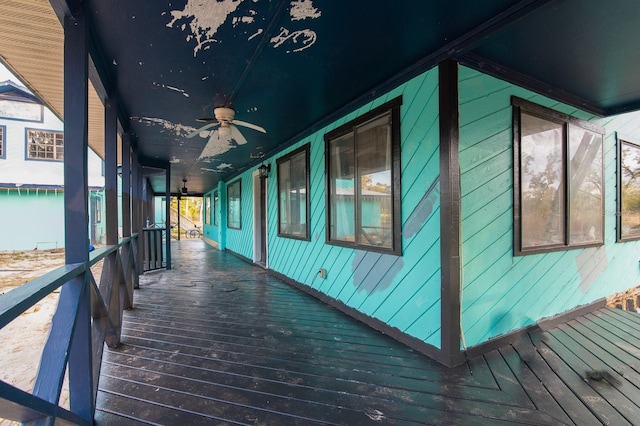 view of property exterior featuring ceiling fan