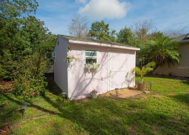 view of shed