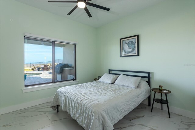 bedroom with ceiling fan