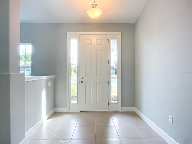 view of tiled foyer entrance