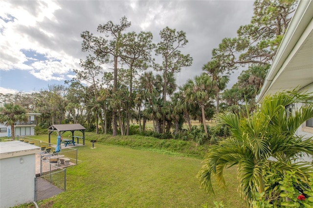 view of yard featuring a gazebo