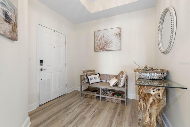 foyer featuring light wood-type flooring