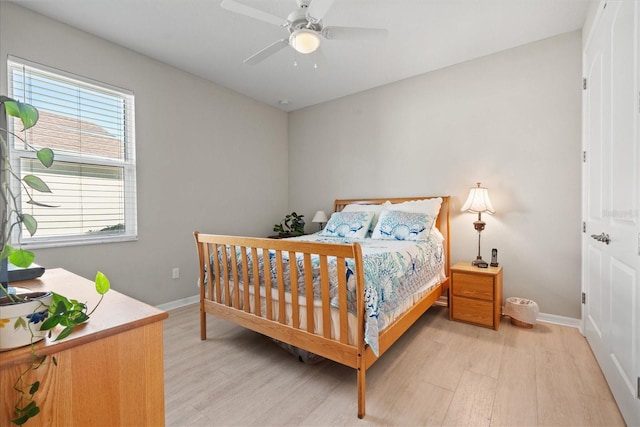 bedroom featuring light hardwood / wood-style floors