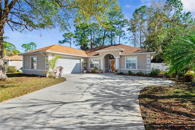 view of front facade with a garage