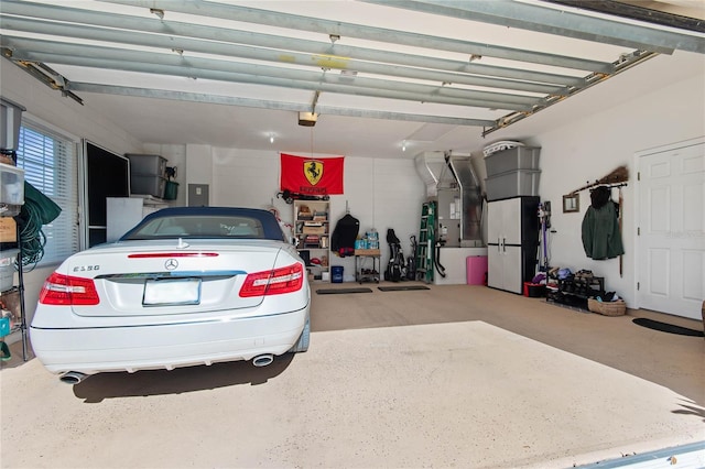 garage with electric panel