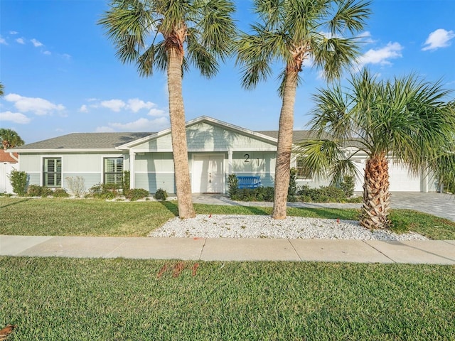 view of front of home with a front yard