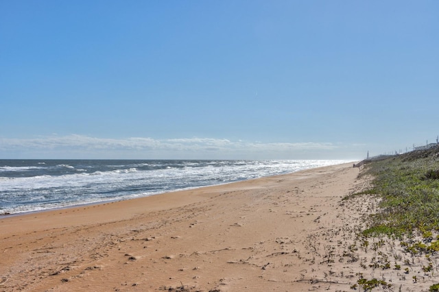 property view of water featuring a view of the beach