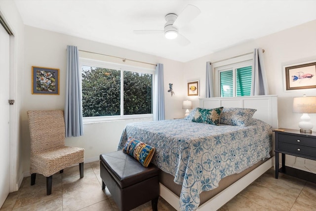 bedroom with ceiling fan