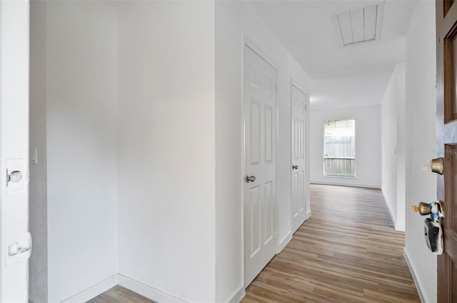 hall featuring light hardwood / wood-style flooring