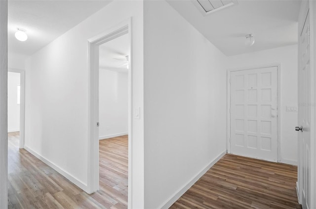 hall featuring wood-type flooring