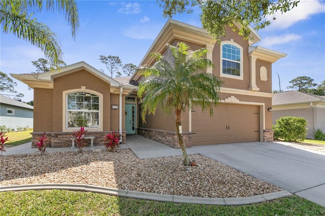 view of front of property featuring a garage