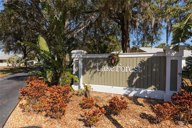 view of community sign