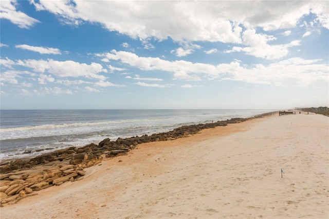 property view of water featuring a view of the beach