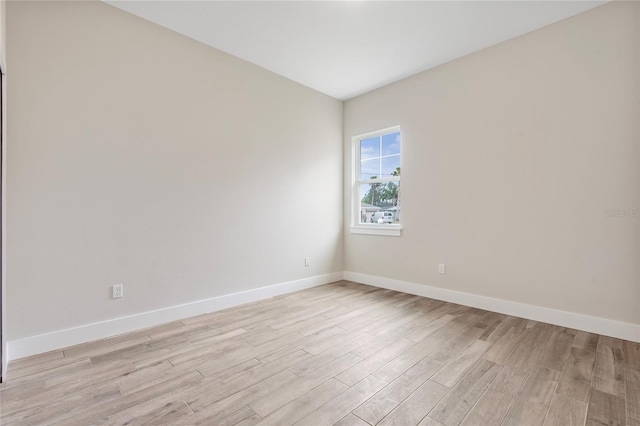 empty room featuring light hardwood / wood-style floors