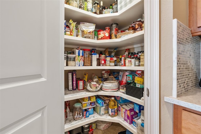 view of pantry