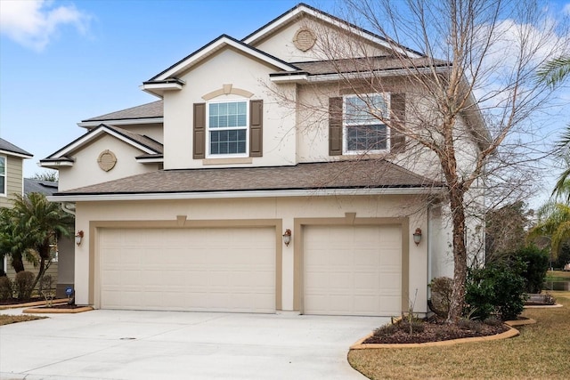 view of front property with a garage